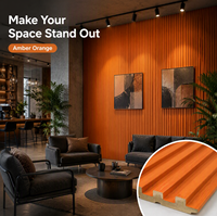 Paneles Acústicos WPC con Ranuras, Diseño de Madera Grabada, Instalación Rápida, Ideal para Salas de Estar Modernas y Hoteles