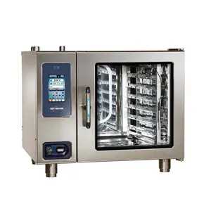 LYROE Commercial Restaurant Industrial Electric Stainless Steel Computerized Control Combination 6--layer Steamer Oven