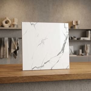 Azulejos de Porcelana de Lujo Carrara Brillante de 600x600 mm, Acabado de Mármol Brillante, Pisos de Primera Calidad - Product Image 3