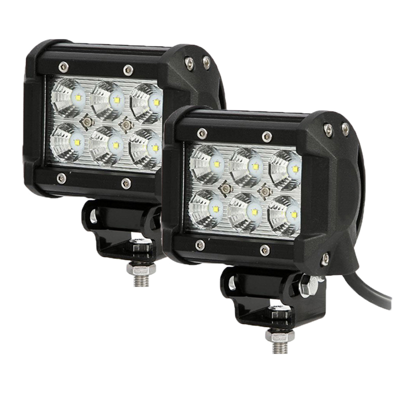 4 Inch Super Bright Spot Flood 12V 24V 18W LED Work Light bar with Slider Removable Brackets Bar Light