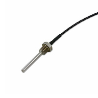 Capteur RTD PT100 à film mince, type vis NPT 1/4, câble en acier inoxydable Teflon, haute précision -50~300 ° C pour l'industrie alimentaire HVAC