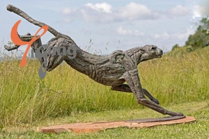 Statua di Animale in Bronzo Fuso su Misura, <span class=keywords><strong>Pantera</strong></span> (Scultura su Larga Scala di Leopardo/Ghepardo), Decorazione Artistica 3D per Giardino Esterno in Metallo - Product Image 3