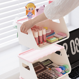 Organizador de oficina, caja de almacenamiento de escritorio multicapa para artículos de papelería y cosméticos, plegable, móvil, tipo rectangular - Product Image 3
