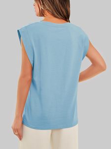 Logo personnalisé, design simple, chemisiers et t-shirts d'été 2024, t-shirt pour femmes à col rond - Product Image 6