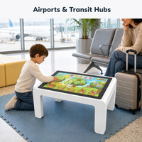 Table de jeu interactive tactile pour enfants, bureau d'apprentissage intelligent multi-touch, système Android WiFi, réglage de la hauteur