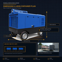 Compresseur d'air diesel à vis avec bloc frigorifique, sur roues, portable, monté sur remorque, pour la construction de pipelines et les travaux lourds