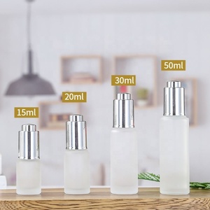 Cosmetic Dropper <b>Bottle</b> 10ml 20ml 30ml <b>50ml</b> Flat Shoulder Essential Oil Hair Oil Glass Serum Dropper <b>Bottles</b> - Product Image 3
