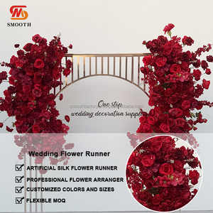 Hecho a mano suave rosa roja flor corredor suave nueva llegada boda decoración fiestas de cumpleaños y Día de San Valentín flores artificiales - Product Image 2
