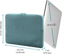 Housse pour ordinateur portable compatible avec MacBook Air/Pro 13 pouces et ordinateur portable 12 pouces, en velours côtelé