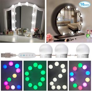 Hollywood estilo profesional mesa <span class=keywords><strong>de</strong></span> <span class=keywords><strong>tocador</strong></span> maquillaje cosmético espejo <span class=keywords><strong>con</strong></span> luz regulable <span class=keywords><strong>bombillas</strong></span> Led RGB - Product Image 6