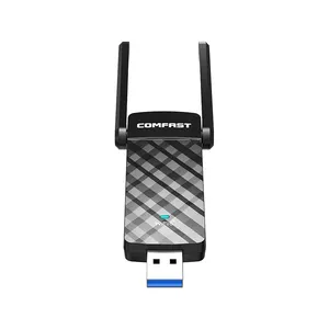 Comfast CF-952AX无线适配器1800Mbps USB加密狗适配器2 * 2dbi天线，用于PC Reddit无线网络适配器