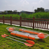 Canoë-kayak extérieur pour deux personnes à bas prix OEM bateau transparent à pagaie bateau