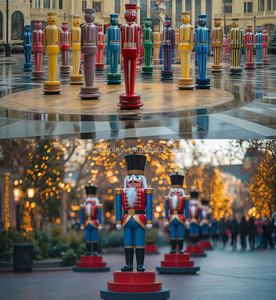 Bán buôn giáng sinh sợi thủy tinh lớn tác phẩm điêu khắc nhựa kích thước lớn nutcrackers để bán - Product Image 1