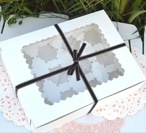 12 grid thickened Cupcake Muffin Cupcake pastry mousse cup box moon cake packaging gift box baking packaging