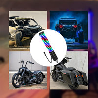 Luces ambientales 2FT Control remoto y aplicación RGB LED Whip Light Función de música para coche Camión todoterreno ATV UTV Can Am Polaris RZR
