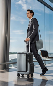 यूनिसेक्स 20 इंच मल्टीफंक्शनल बिजनेस ट्रॉली सामान केस वाटरप्रूफ कैरी बैग टेसा ट्रैवल लैपटॉप सरल - Product Image 6