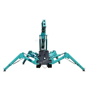 Free Shipping 5 Ton 5000kg 5T diesel hydraulic telescopic engine drive electric spider crane