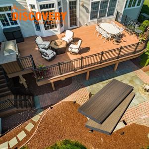 Planches de terrasse en composite robustes avec capuchon 140x25mm, solides en WPC pour la <span class=keywords><strong>construction</strong></span> extérieure commerciale - Product Image 3