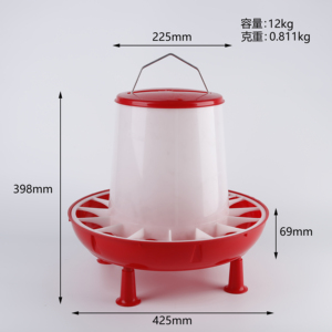 เครื่องให้อาหารไก่แบบยกสูง 1.5 กก. ทำจากพลาสติก ป้องกันน้ำหยด พร้อมขาตั้ง สำหรับไก่บันทามขนาดเล็กและนกพิราบ - Product Image 6