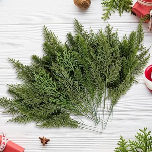 กิ่งสนเทียม, ก้านสนปลอมหลากหลายแบบ ใบสนซีดาร์ กิ่งเข็มสน สำหรับทำพวงหรีด ของตกแต่งบ้าน DIY - Product Image 3