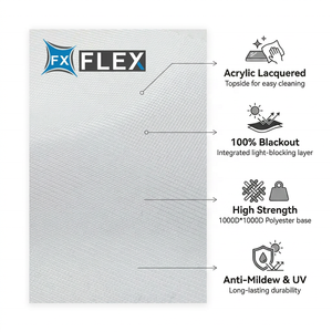Bâche ignifuge FLFX NFPA 701 850GSM enduite de PVC |   <span class=keywords><strong>Tissu</strong></span> PVC robuste anti-UV et imperméable pour chapiteau d'événement - Product Image 5