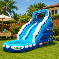 Toboggan aquatique gonflable géant Shark Wave en PVC pour enfants et adultes, idéal pour les événements et la location commerciale en extérieur