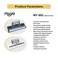 BD MUSIC BD-662DB 61 Lighted Keys MIDI Electronic Keyboard Digital Piano Musical Instruments Electric Organ for School