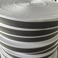 Ruban utilitaire côtelé en polypropylène sergé noir et argenté durable pour sangles industrielles, équipement pour animaux de compagnie et usage extérieur