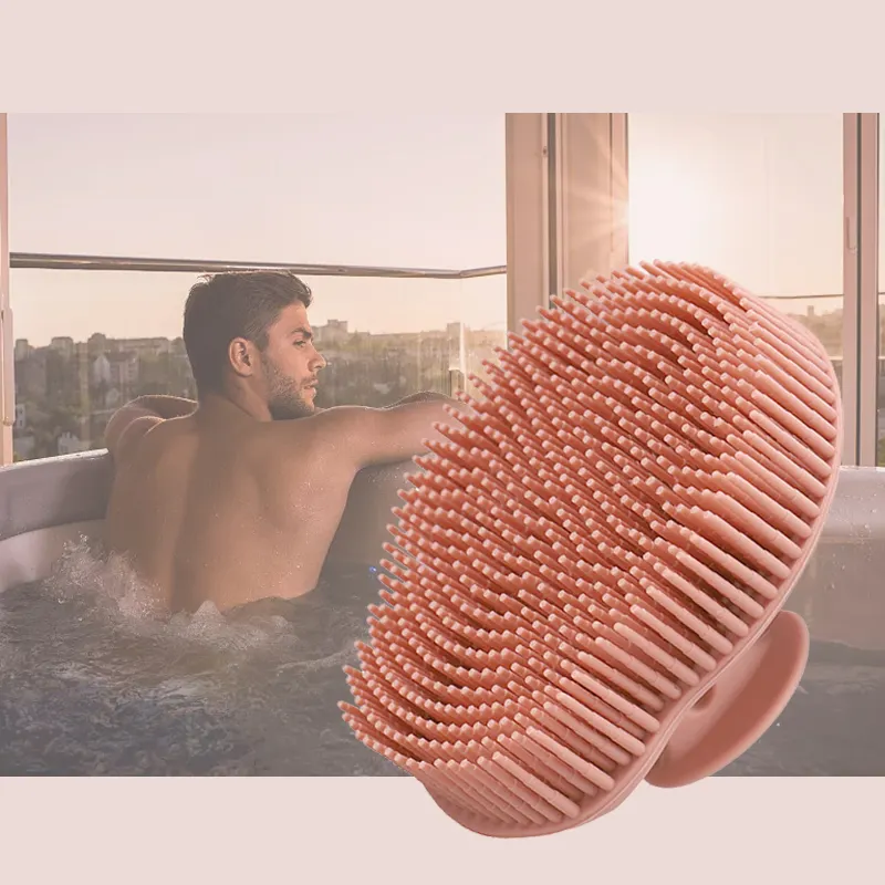 Lohas Huidskleur Huid Exfoliëren Siliconen Body Brush Kalebas Vorm Douche Siliconen Borstel