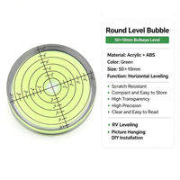 Niveau à bulle rond de 50x10 mm, personnalisable en couleur, multidirectionnel, grand format, type « Bullseye »