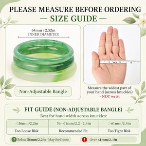 Bozamba Natural Jade <b>Bangle</b> Bracelet <b>Set</b> 3 Pcs Chunky Style For Women Gift - Product Image 5