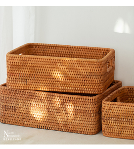 Woven Rectangular Knitting Rattan <strong>Storage</strong> <strong>Basket</strong> Vietnamese Rattan <strong>Basket</strong> Customized Eco-Friendly <strong>Wicker</strong> <strong>Basket</strong> - Product Image 6