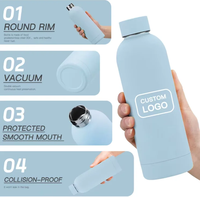 Bouteille d'eau isotherme personnalisée de 750 ml à double paroi en acier inoxydable 304, thermos sous vide de haute qualité pour les voyages et le camping