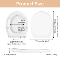 Ensemble de couvercles de toilettes universels européens en PP à fermeture douce, ronds, à dégagement rapide pour sanitaires UK DE FR, couvercle de siège de toilette en plastique WC