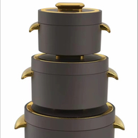 Conteneur de conservation alimentaire 1L 2L 3.5L avec couvercle verrouillable, doubles poignées, doublure en acier inoxydable, finition mate, ensemble de 3 casseroles modernes pour la table