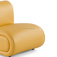 Chaise longue de luxe en cuir épais de haute qualité, avec éclairage italien et design moderne inclinable pour le salon familial