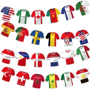 Guirlande de fanions pour le Tournoi de football 2026 États-Unis Canada Mexique – 48 drapeaux de pays pour la décoration de fêtes de supporters et fournitures sur le thème du sport - Product Image 6