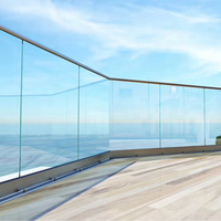 Balustrade de balcon extérieure moderne en aluminium de haute qualité, sécurisée, pour villa, à fixation au sol, pour escaliers
