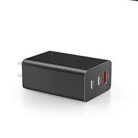 Adaptateur de chargeur rapide HNT 65W GaN 2C1A 3 ports PD 65W & QC18W certifié FCC CE, prise US/EU pour ordinateur portable, téléphone portable
