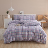 Housse de couette brodée, ensemble de draps en velours, housse de couette rayée, couvre-lit blanc pour hôtel, drap de lit en velours, draps blancs pour hôtel