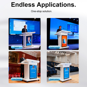 Podio Digital Interactivo Inteligente Portátil con Elevación Automática, Diseño de Pantallas Dobles <span class=keywords><strong>para</strong></span> Enseñanza y Discursos - Product Image 5