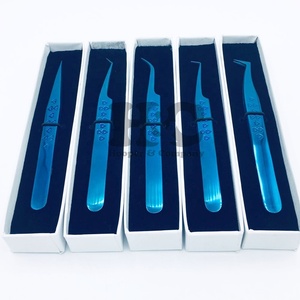 แหนบคีบหัวใจสีฟ้าแบบใหม่แหนบต่อขนตาขนมิงค์อย่างยั่งยืนแหนบสแตนเลสพร้อมโลโก้กล่องการ์ด - Product Image 6