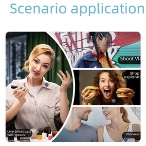 Q8 2.4G Không Dây Năng Động Omni-Hướng <span class=keywords><strong>Microphone</strong></span> LED Nút Từ Giảm Tiếng Ồn IOS Di Động Ngoài Trời Video Ghi Âm - Product Image 2