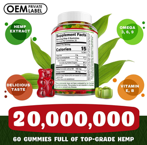 Oem Tùy Chỉnh 100% Tinh Khiết Thấp Đường Thuần Chay Thảo Dược Bổ Sung Ngủ Gummies Hình Dạng Khác Nhau Đầy Màu Sắc Cây Gai Dầu Gummy 60 Gummies - Product Image 3