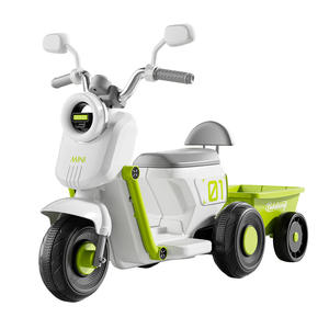 Nouvelle moto électrique pour enfants, jouet à roulettes pour garçons et filles de 5 à 7 ans, plastique, batterie 12V, 3 roues, deux sièges - Product Image 1