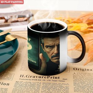 <b>Ceramic</b> <b>Mug</b> 11oz Color Changing Magic Cup Daily Coffee Essential Frosted Black Heat Sensitive Design - Product Image 5