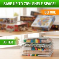 Pochette de rangement A3 en maille plastique avec fermeture éclair, durable, personnalisable avec logo, pour jeux de société, accessoires, livres de poker et puzzles
