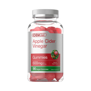 Gummies de vinaigre de cidre de pomme biologique à marque privée, complément ACV pour vitamine <span class=keywords><strong>B12</strong></span>, acide folique, vitamine B6 - Product Image 1