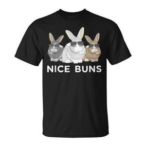 T-shirt Nice Buns Rabbit Herd pour adultes, unisexe, manches courtes, col rond, impression numérique, promotionnel - Product Image 1