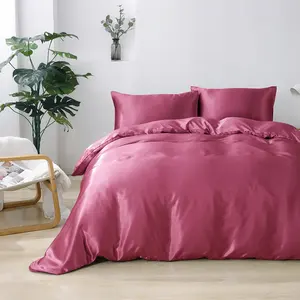 Queen Size Bed Sheets Silk Luxury Quilt Cover
